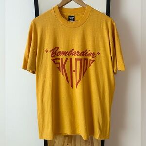 Vintage 80s 90s Ski-Doo Bombardier snowmobile tee shirt Fruit Of The Loom Best